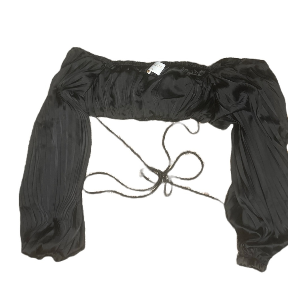 Alamour the Label Satin Pleated Bandeau Crop Top with Ties Size XS - Picture 4 of 8